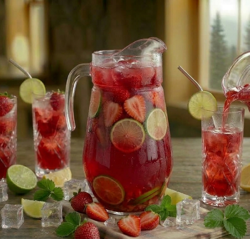 Jarra de Agua de Fresa